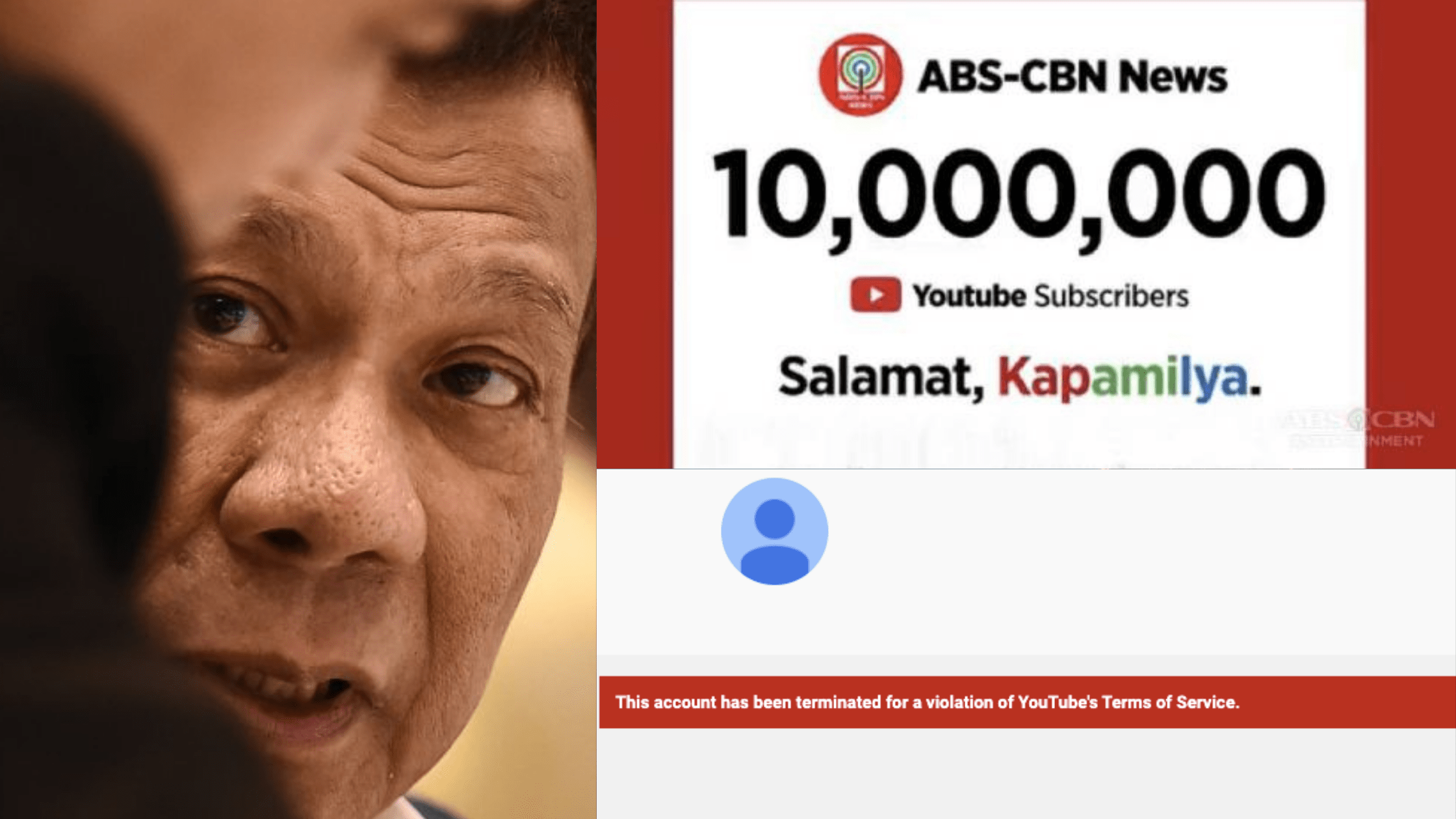 ABS-CBN News Youtube account is closed