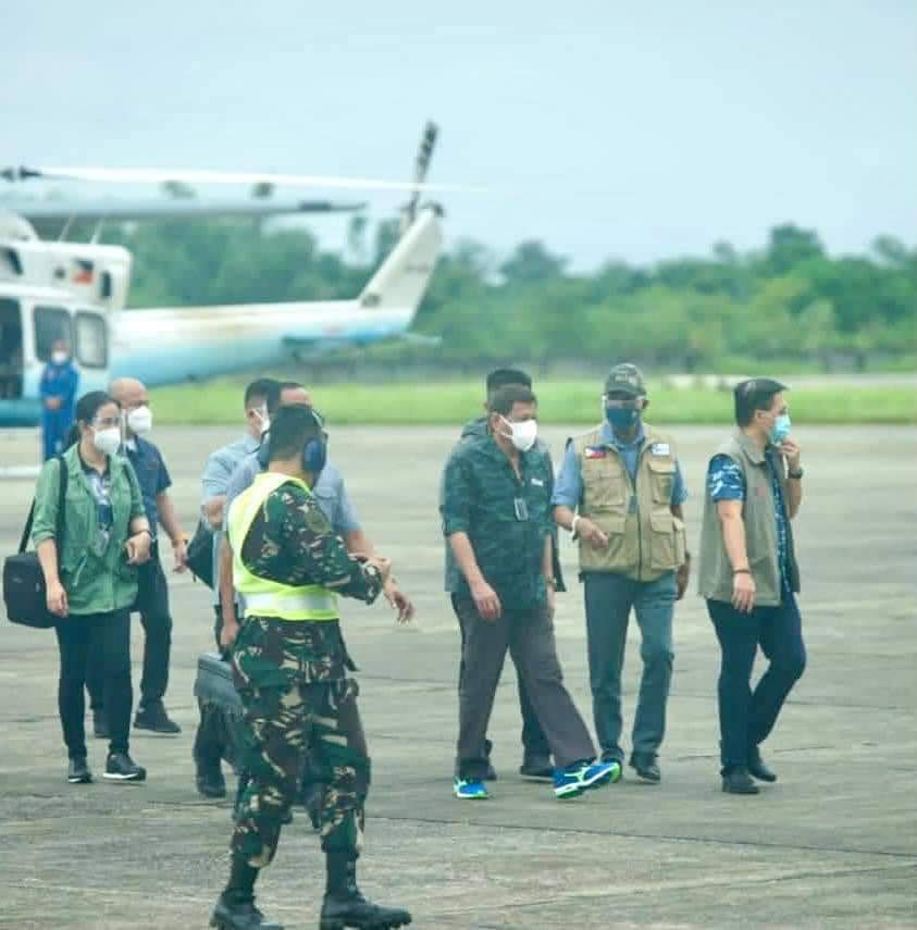 President Rodrigo Duterte has arrived in Tuguegarao City, Cagayan to conduct an aerial inspection of the areas devastated by typhoon Ulysses.