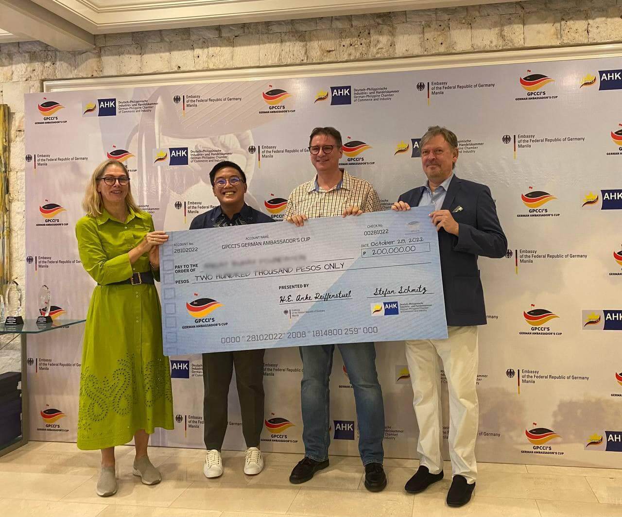 Angat Buhay Foundation tatanggap mula sa Donation Drive ng German Ambassador’s Cup ngayong taon