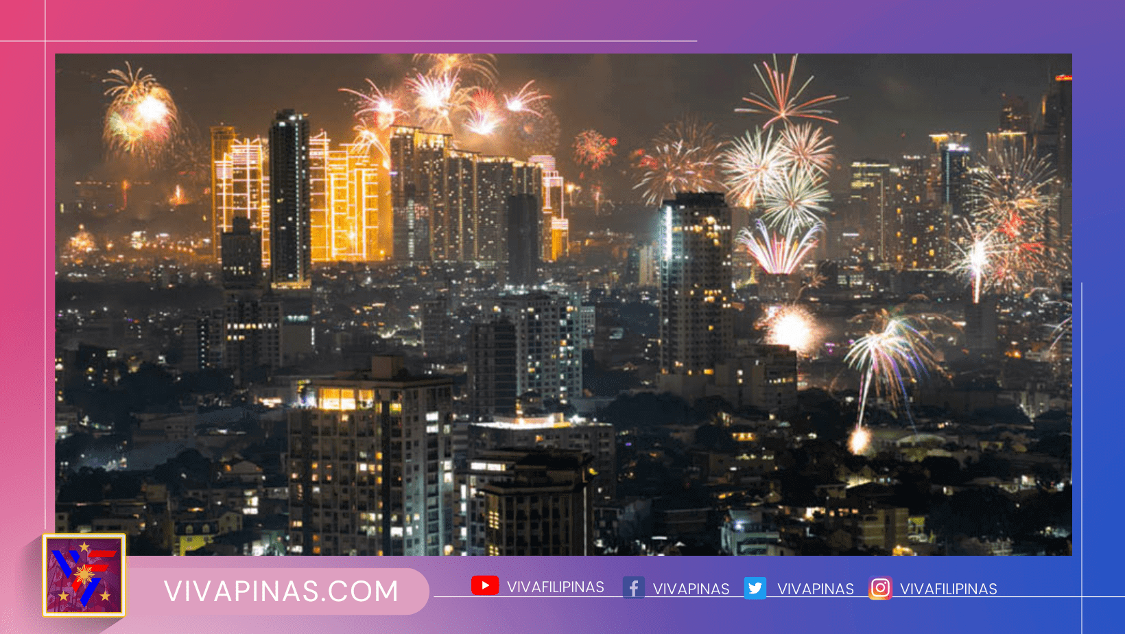 Pinaliwanagan ng mga paputok ang Makati-Mandaluyong skyline habang sinasalubong ng mga Pilipino ang Bagong Taon na makikita mula sa Barangay Kaunlaran, Quezon City noong Linggo. Hinimok ang mga local government units na mag-set up ng community fireworks display para mabawasan ang mga pinsala at matugunan ang mga panganib sa kalusugan ng paggamit ng paputok.